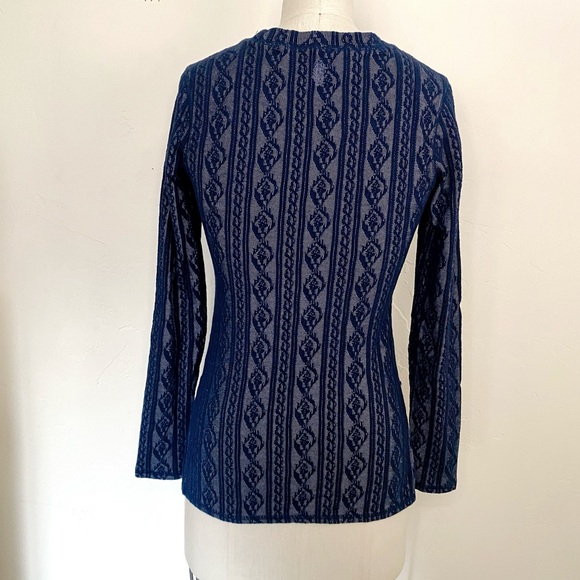 FP Movement by Free People Navy Patterned Winter Active Base Long Sleeve Top - Picture 3 of 7
